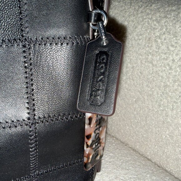 Coachtopia Alter/Ego Shoulder Bag In Checkerboard Upcrafted Leather (Black) - Picture 4 of 10